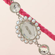 Nappa Crystal 2-Way Shoulder Bag Pink