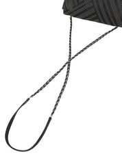 Studded Vara Ribbon Chain Shoulder Bag Black