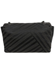 Studded Vara Ribbon Chain Shoulder Bag Black