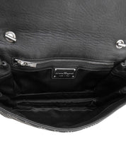 Studded Vara Ribbon Chain Shoulder Bag Black
