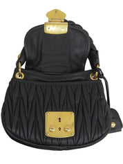 绗缝迷你两用包，黑色