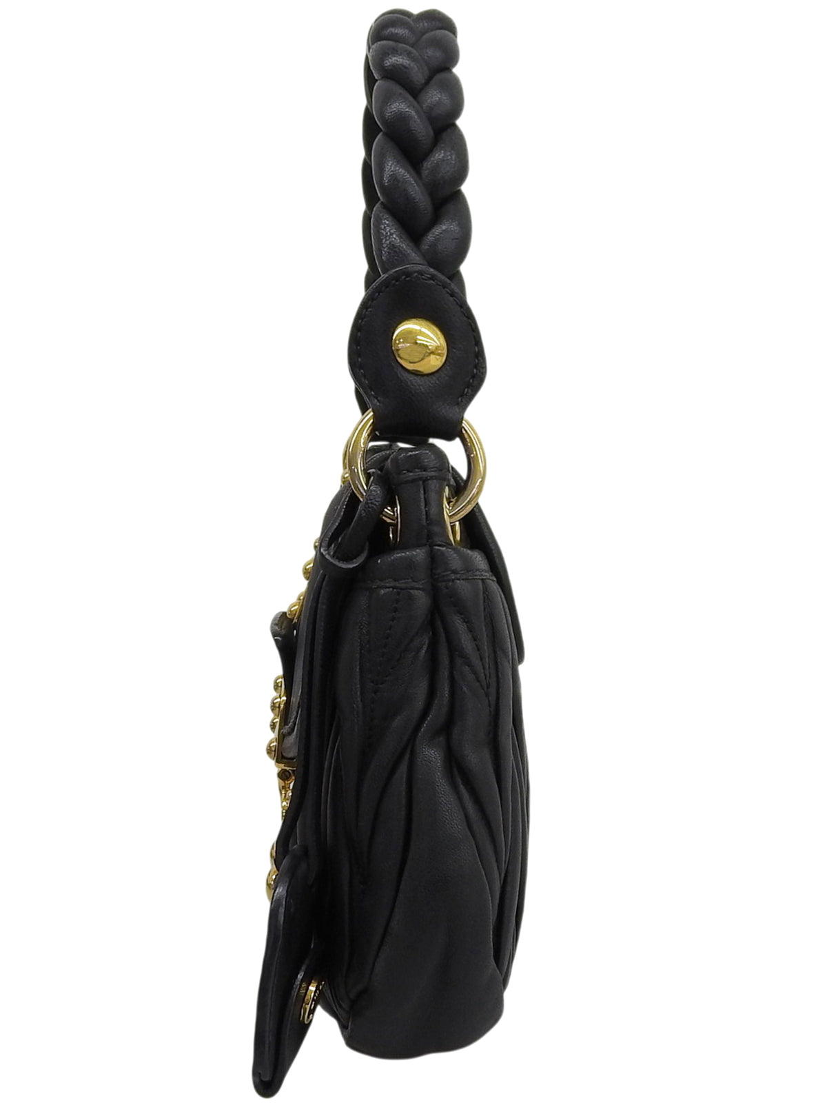 绗缝迷你两用包，黑色