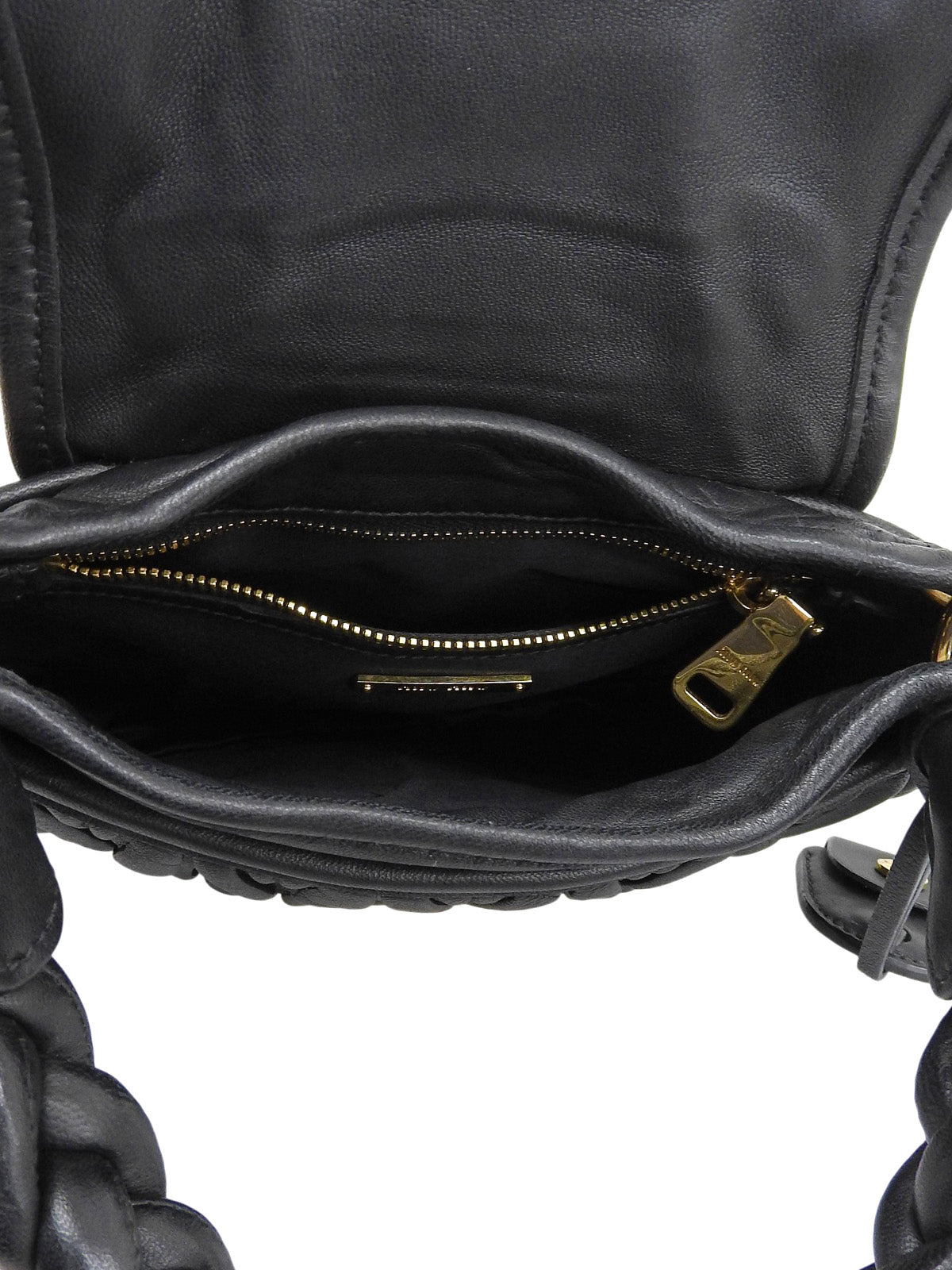 绗缝迷你两用包，黑色