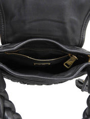 绗缝迷你两用包，黑色