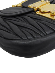 绗缝迷你两用包，黑色