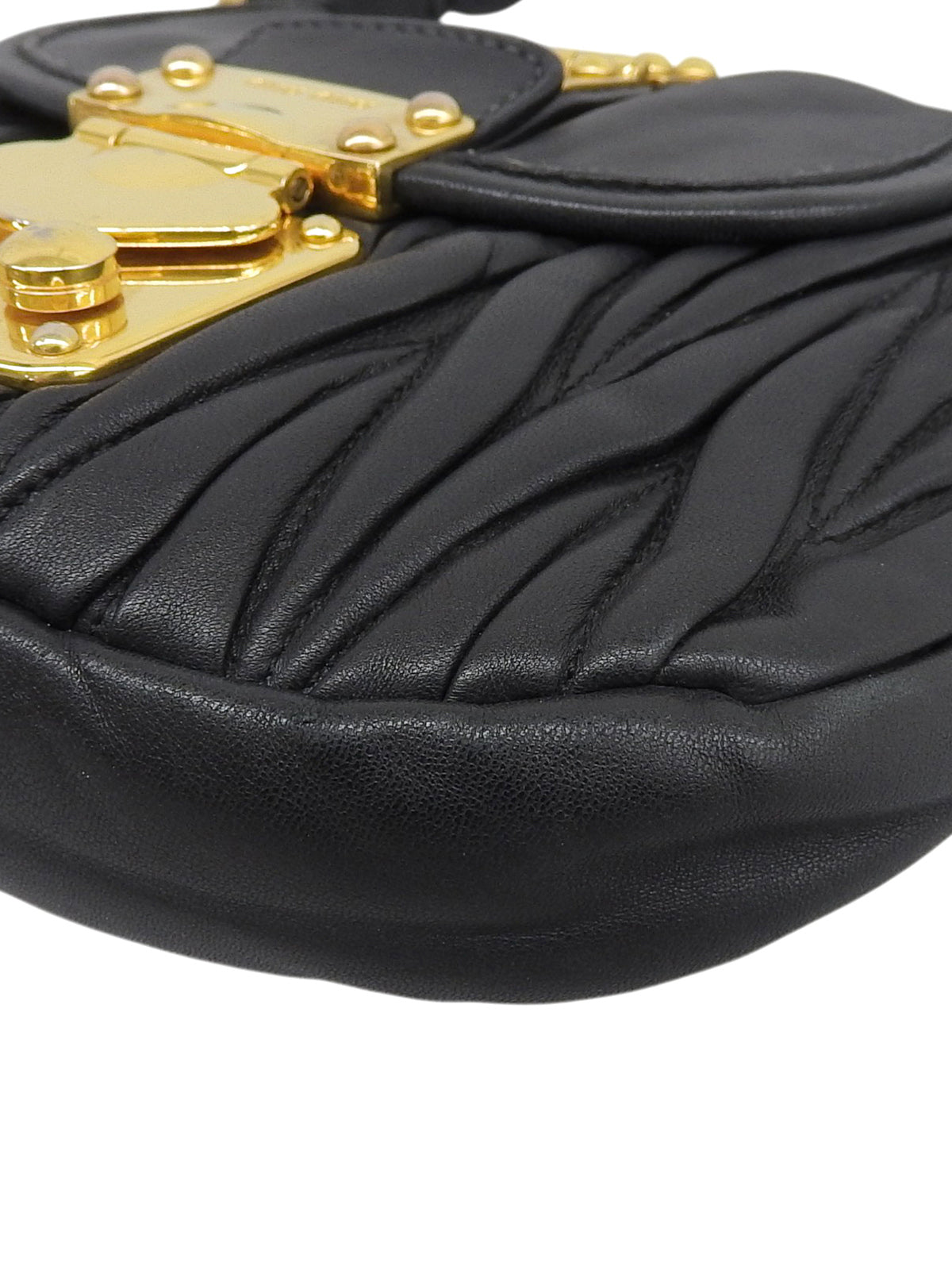 绗缝迷你两用包，黑色