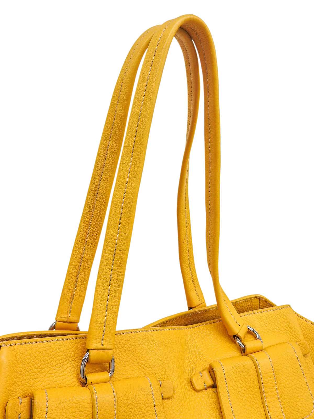 黄色皮革手提包