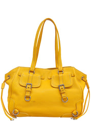 黄色皮革手提包