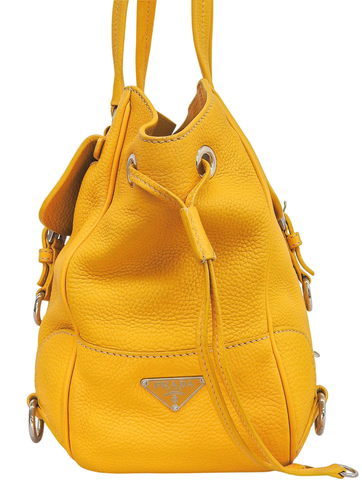 黄色皮革手提包