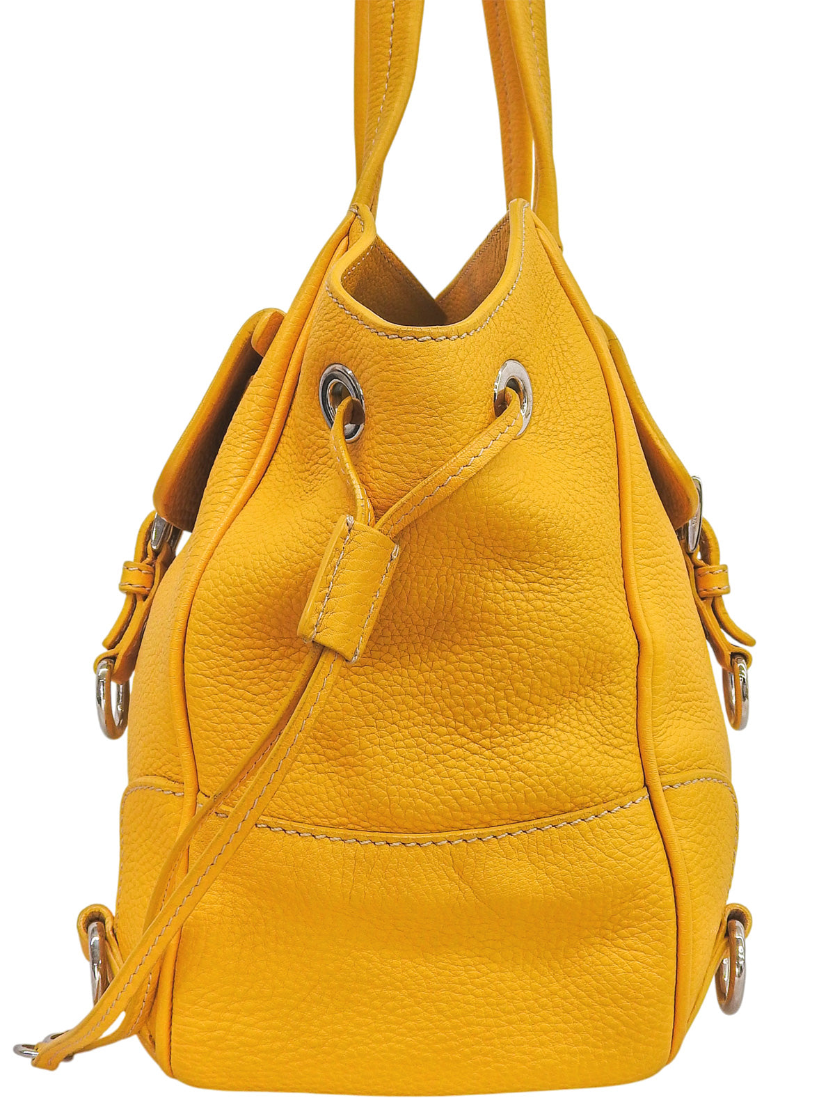 黄色皮革手提包