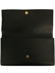 ロゴフラップクラッチバッグ ブラック