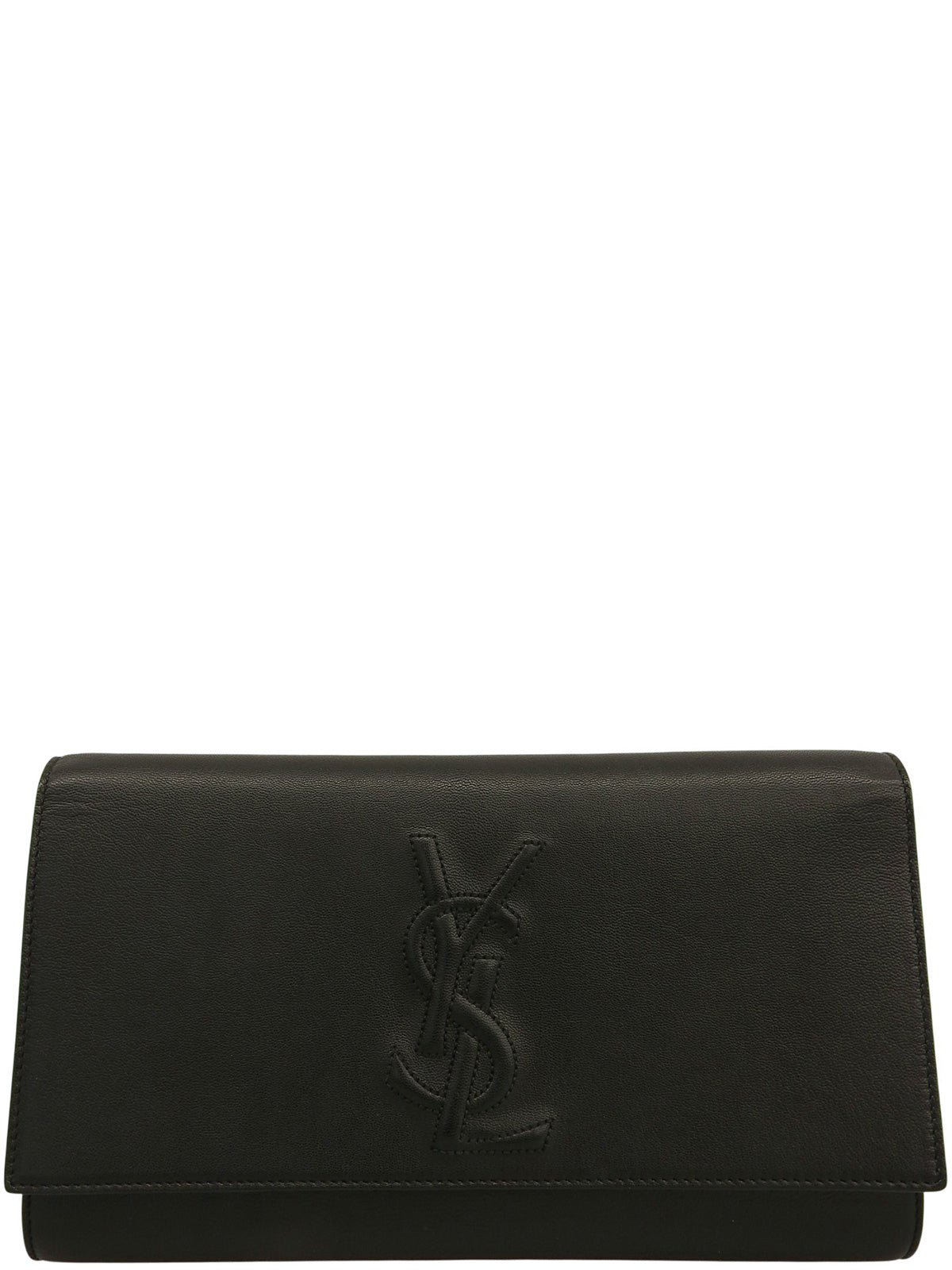 ロゴフラップクラッチバッグ ブラック