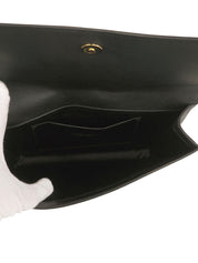 ロゴフラップクラッチバッグ ブラック