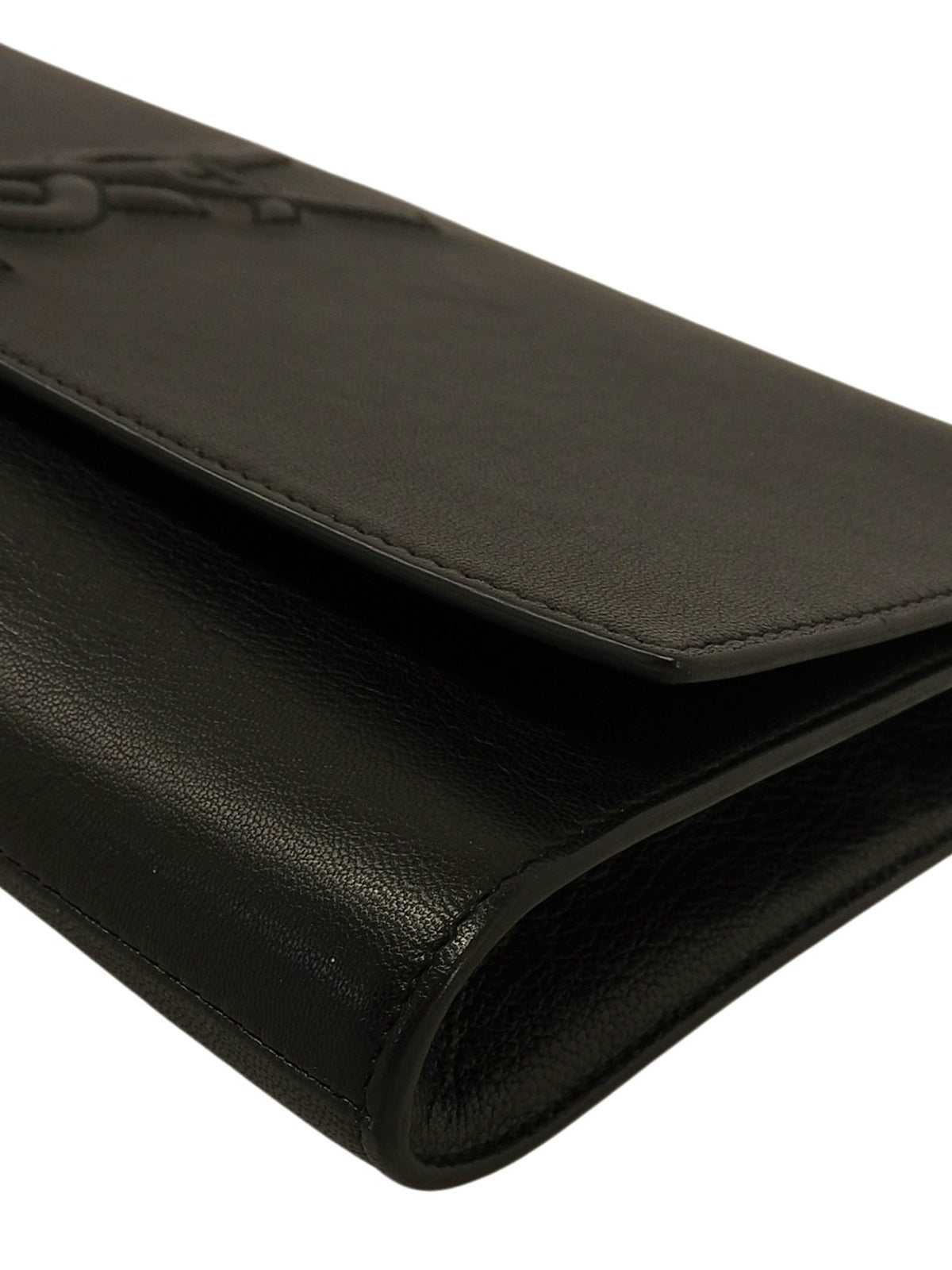 ロゴフラップクラッチバッグ ブラック