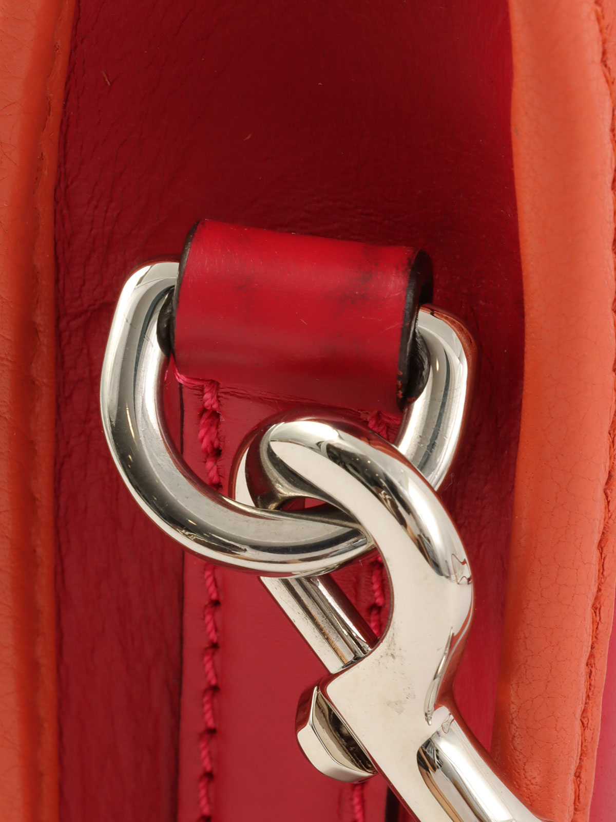 粉色/橙色Anagram压纹单肩包