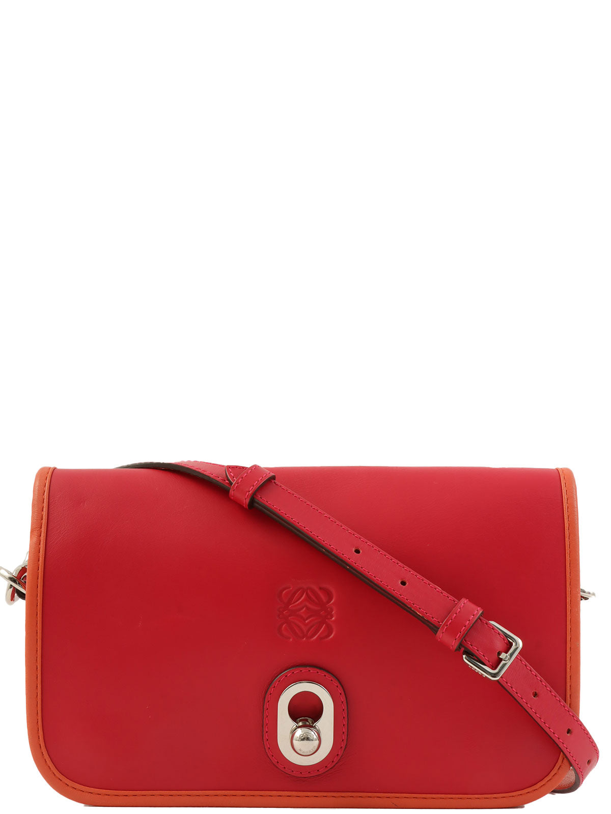 粉色/橙色Anagram压纹单肩包