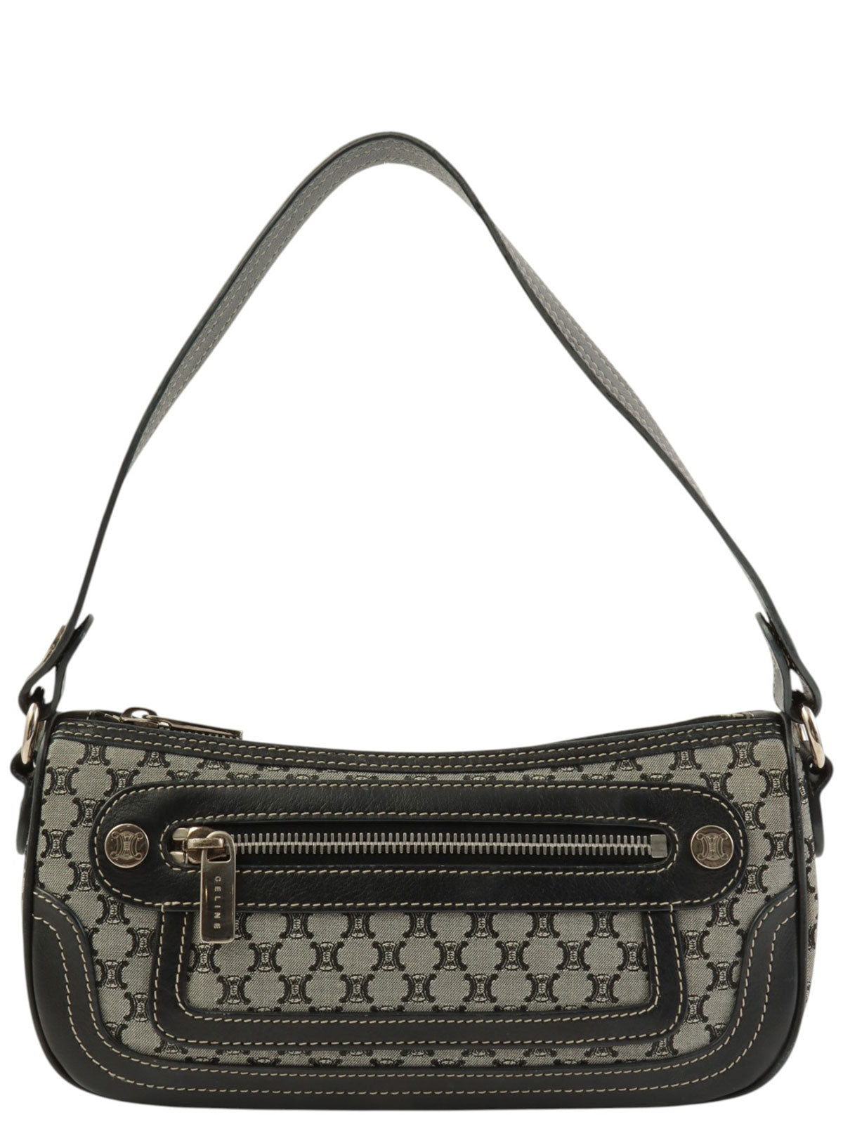 Macadam Pattern One-Shoulder Bag in Black