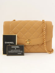 1997年頃製 ダイアナフラップチェーンバッグ25cm キャメル