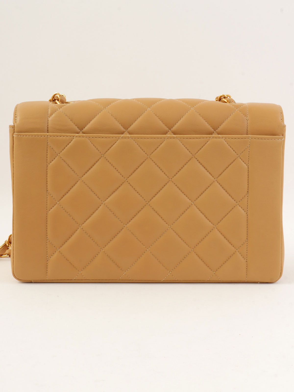 1997年頃製 ダイアナフラップチェーンバッグ25cm キャメル