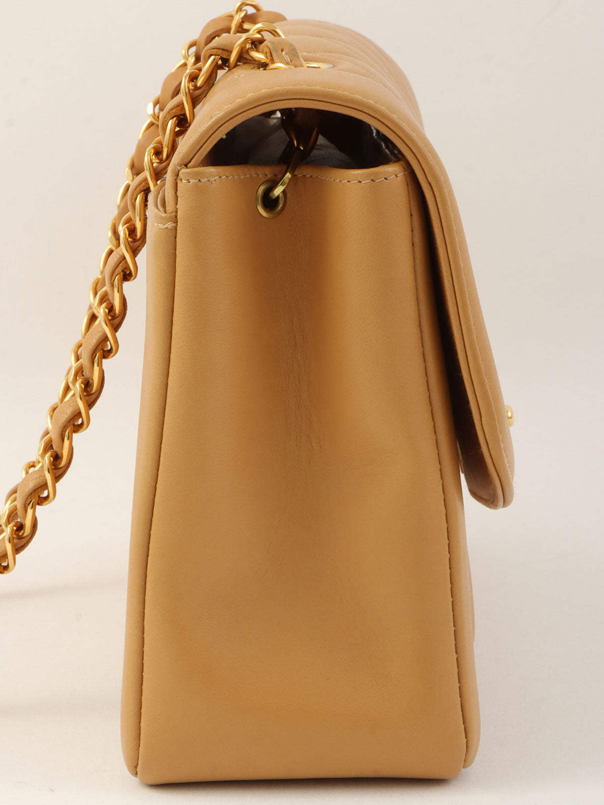 1997年頃製 ダイアナフラップチェーンバッグ25cm キャメル