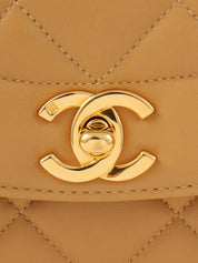 1997 Diana Flap Chain Bag 25cm Camel