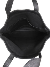 レザーロゴエンボストートバッグ ブラック