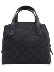 キャンバスGGパターンハンドバッグ ブラック