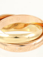 18K Trinity Ring, size 53, yellow gold/pink gold/white gold