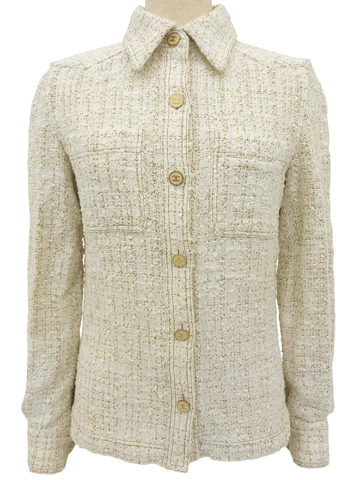 2001 Tweed CC Mark Button Jacket, Brown/Multi