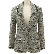 1994 Tweed CC Mark Button Jacket #38 Black/White