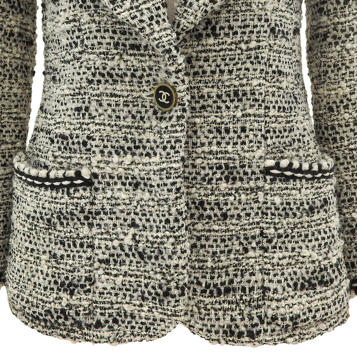 1994 Tweed CC Mark Button Jacket #38 Black/White