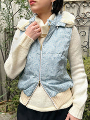 Cマカダムパターンベスト　アイスブルー