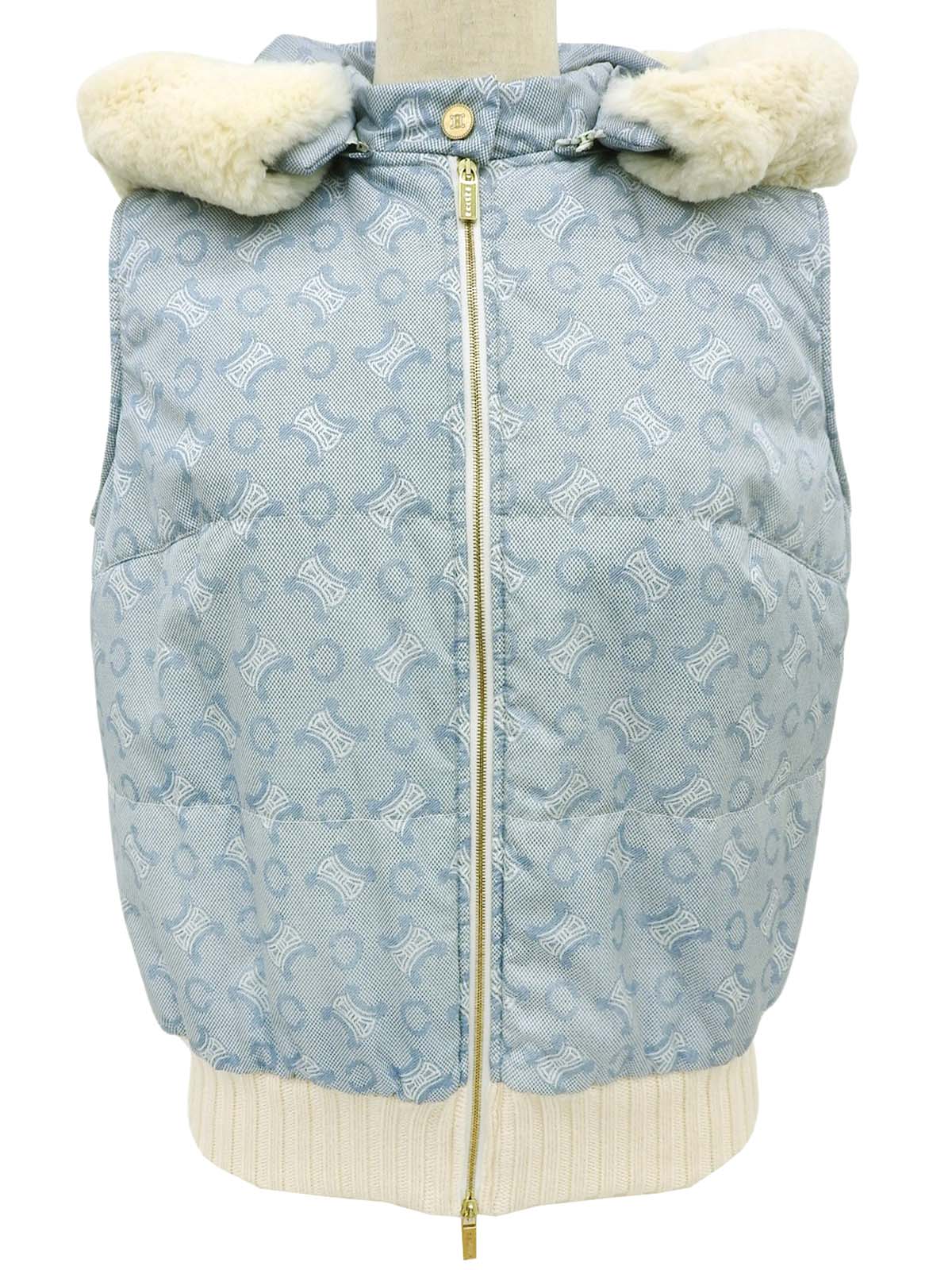 Cマカダムパターンベスト　アイスブルー