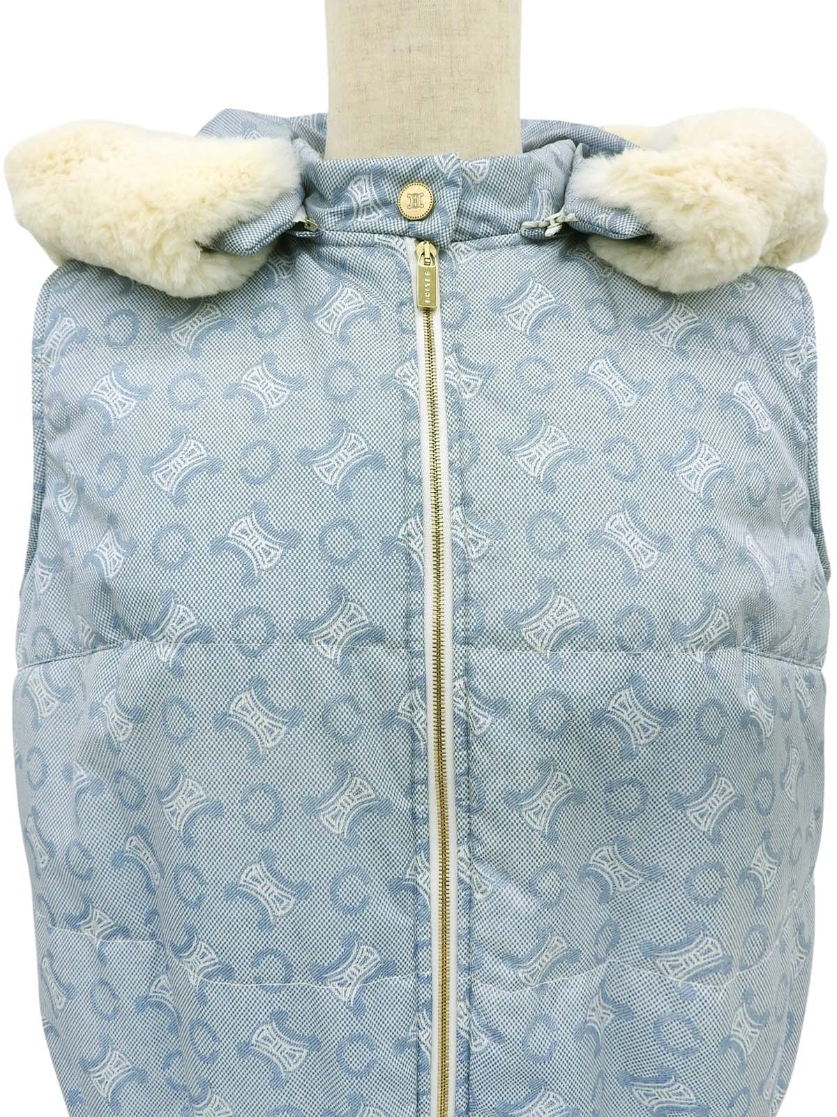 Cマカダムパターンベスト　アイスブルー