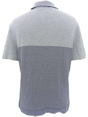 Border CC Mark Button Short Sleeve Polo Shirt White/Navy