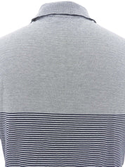 Border CC Mark Button Short Sleeve Polo Shirt White/Navy