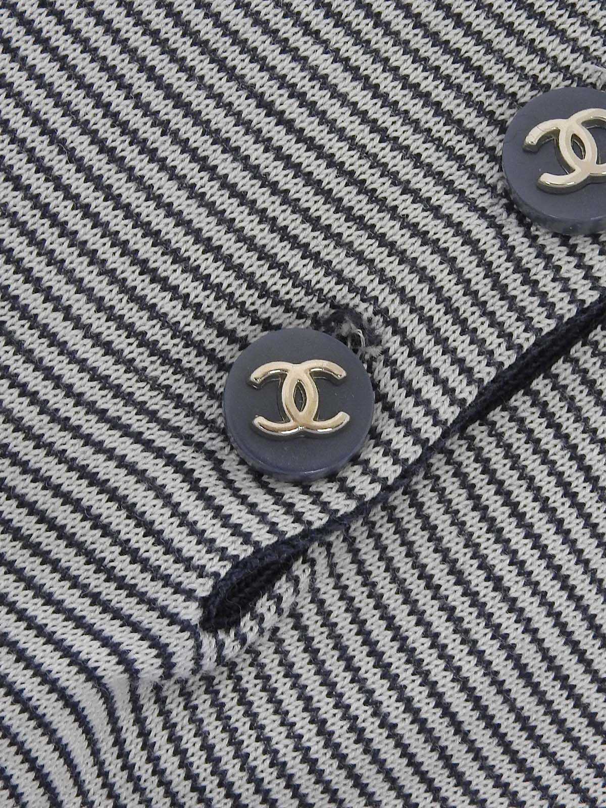 Border CC Mark Button Short Sleeve Polo Shirt White/Navy