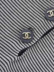 Border CC Mark Button Short Sleeve Polo Shirt White/Navy