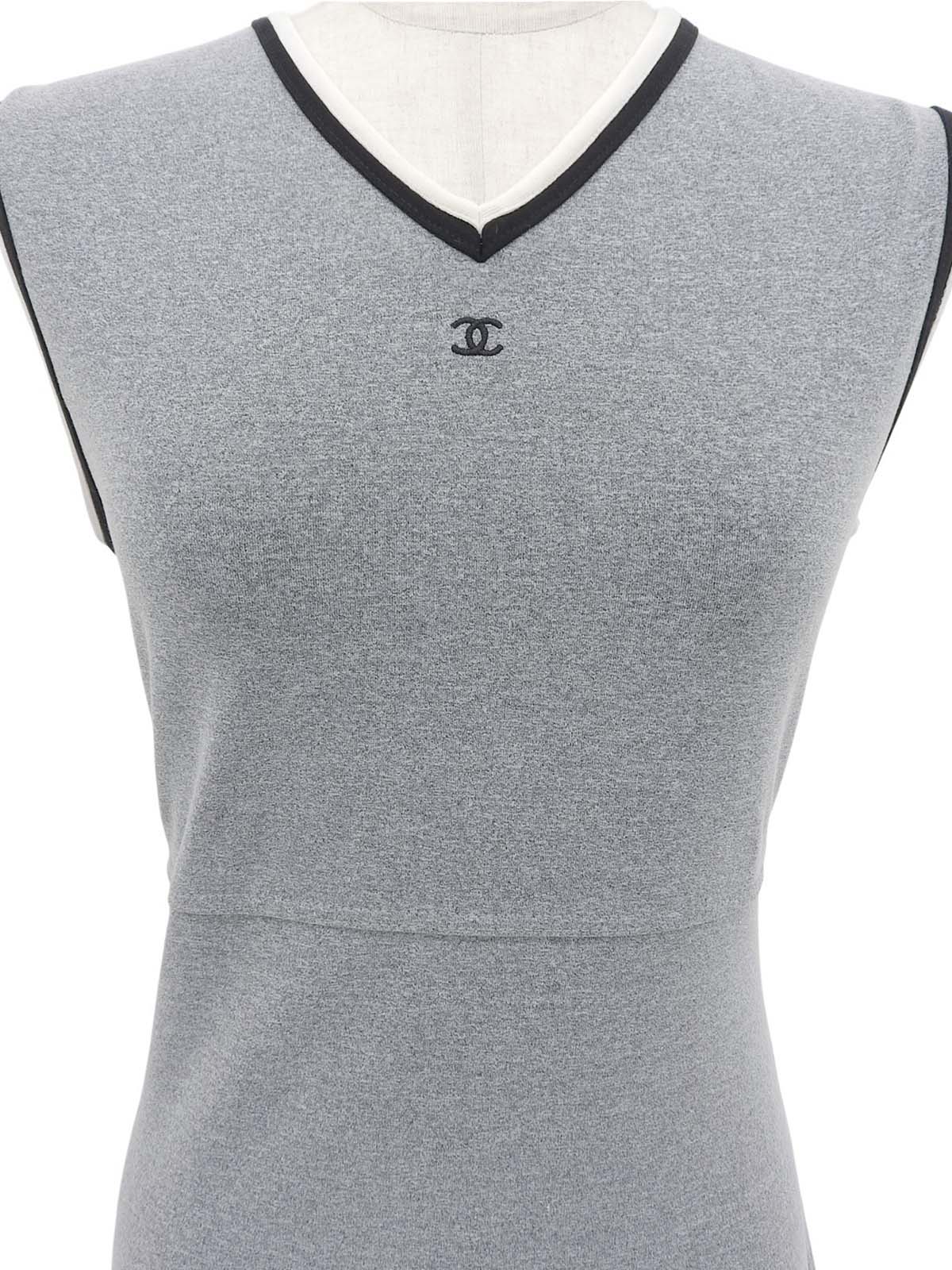 1998年製 CCマーク刺繍ノースリーブワンピース グレー