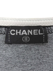 Trim Design CC Mark Stitch Short Sleeve Top in Gray