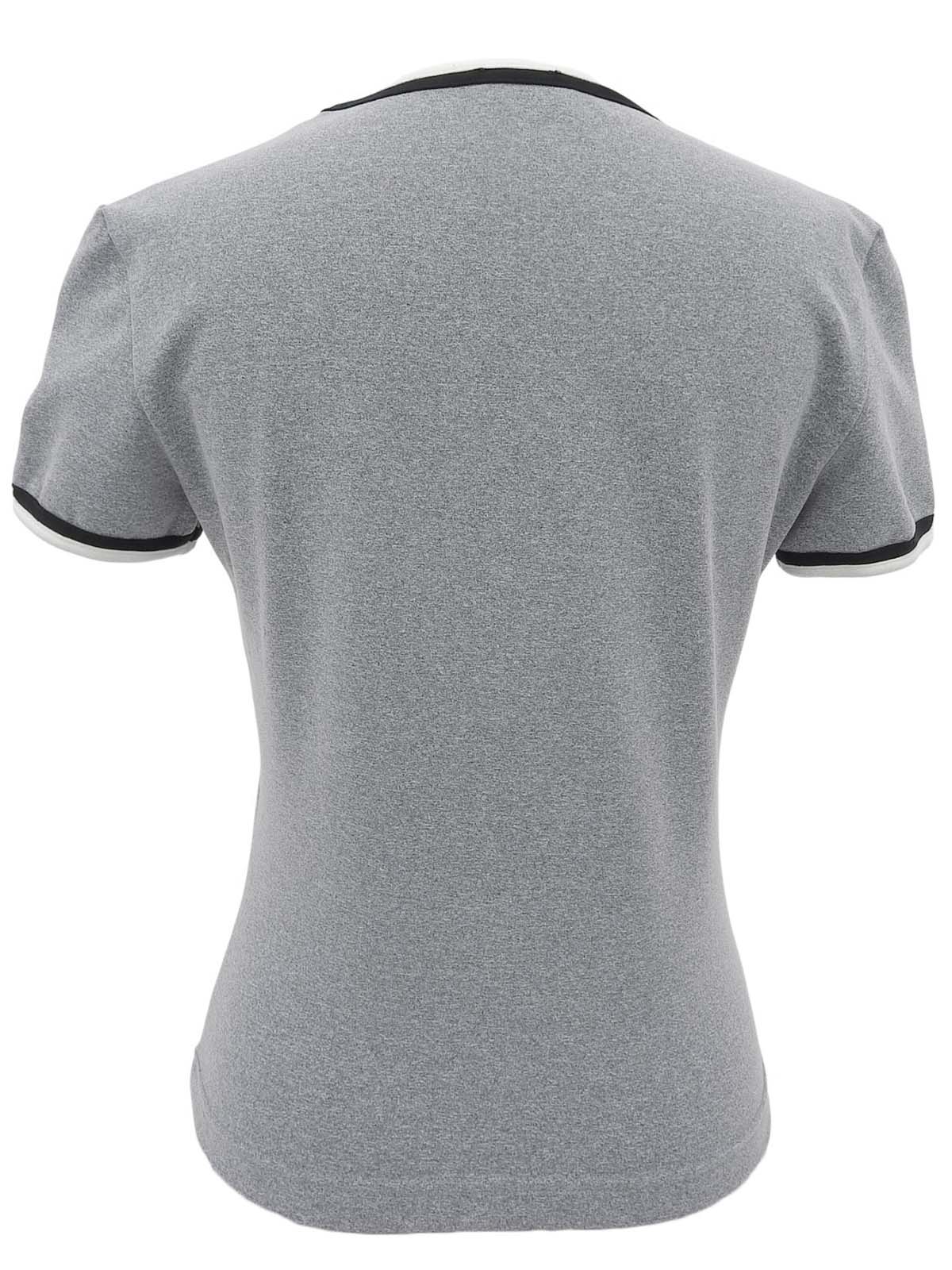 Trim Design CC Mark Stitch Short Sleeve Top in Gray