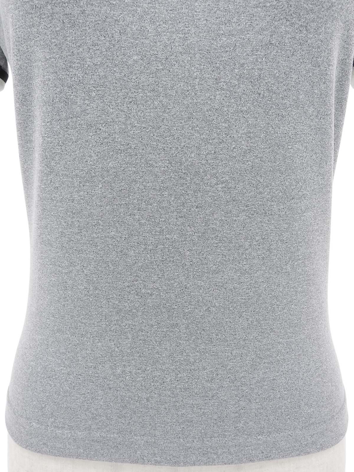 Trim Design CC Mark Stitch Short Sleeve Top in Gray