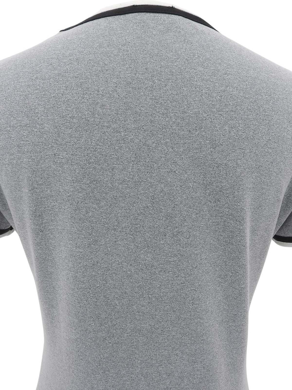 Trim Design CC Mark Stitch Short Sleeve Top in Gray