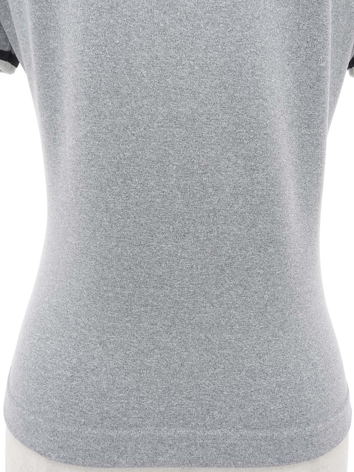 Trim Design CC Mark Stitch Short Sleeve Top in Gray