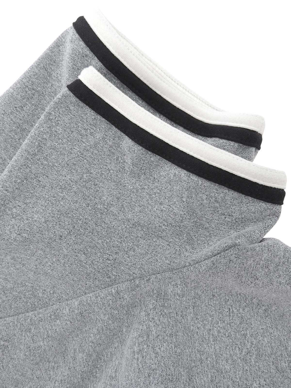 Trim Design CC Mark Stitch Short Sleeve Top in Gray