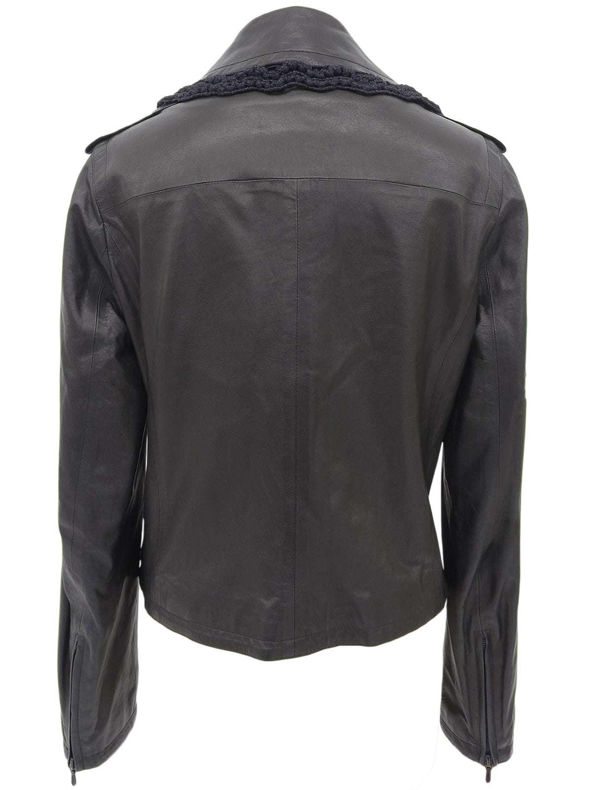 2009 Leather Trim Design Rider's Jacket Black