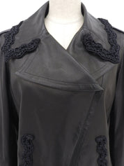 2009 Leather Trim Design Rider's Jacket Black