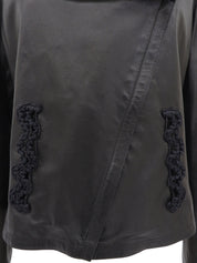 2009 Leather Trim Design Rider's Jacket Black