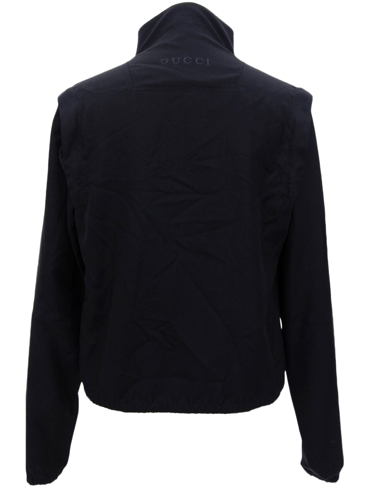 Silk Zip-Up Blouson in Black