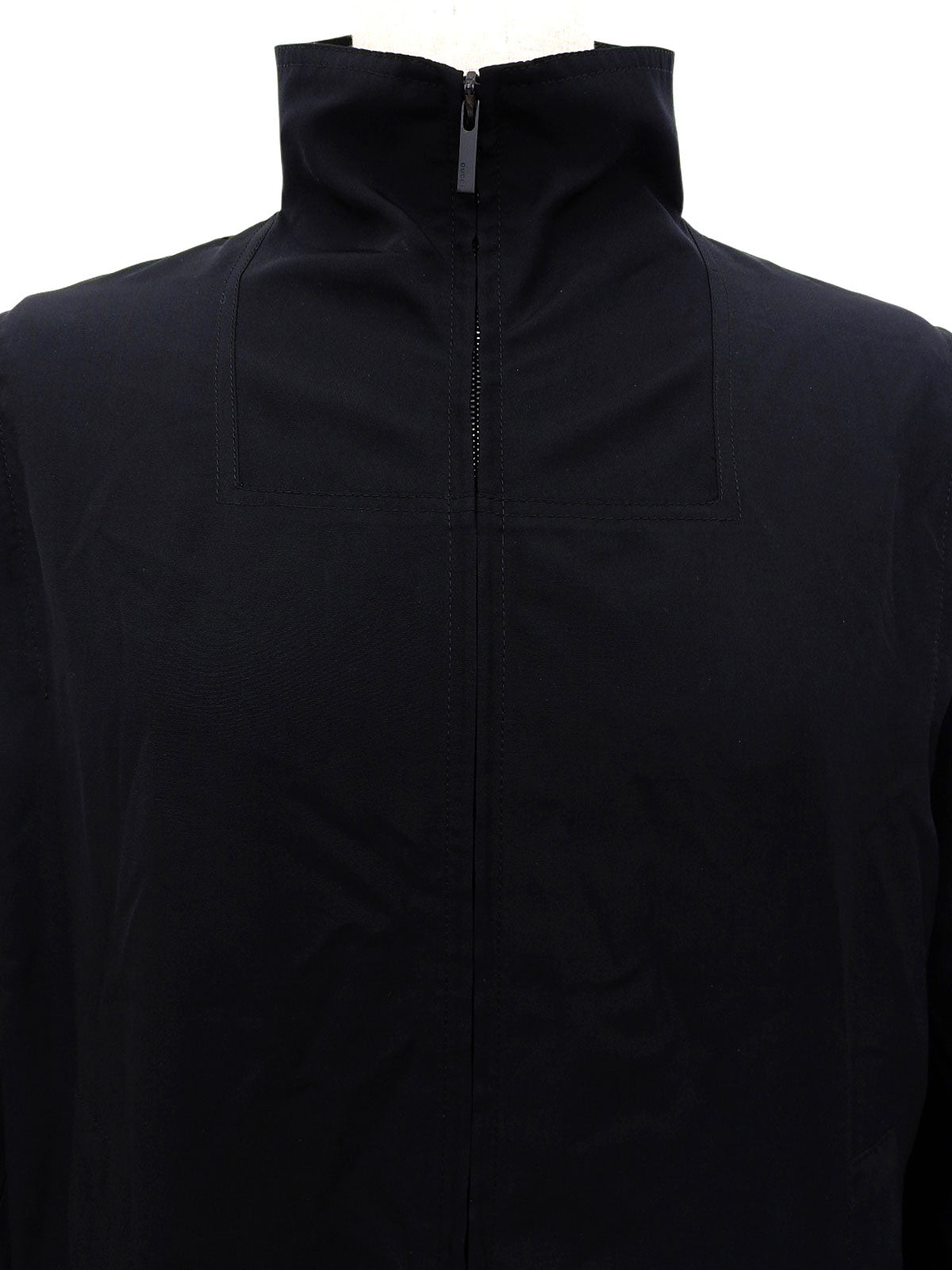 Silk Zip-Up Blouson in Black